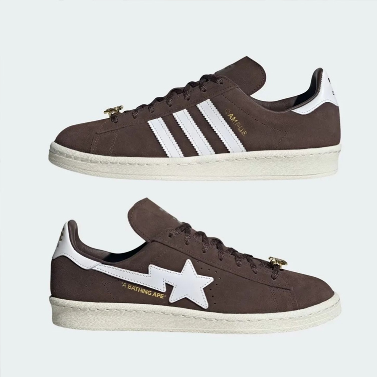 <連線代購商品> BAPE X ADIDAS CAMPUS 80S  咖啡色 麂皮 休閒鞋【IF3379】