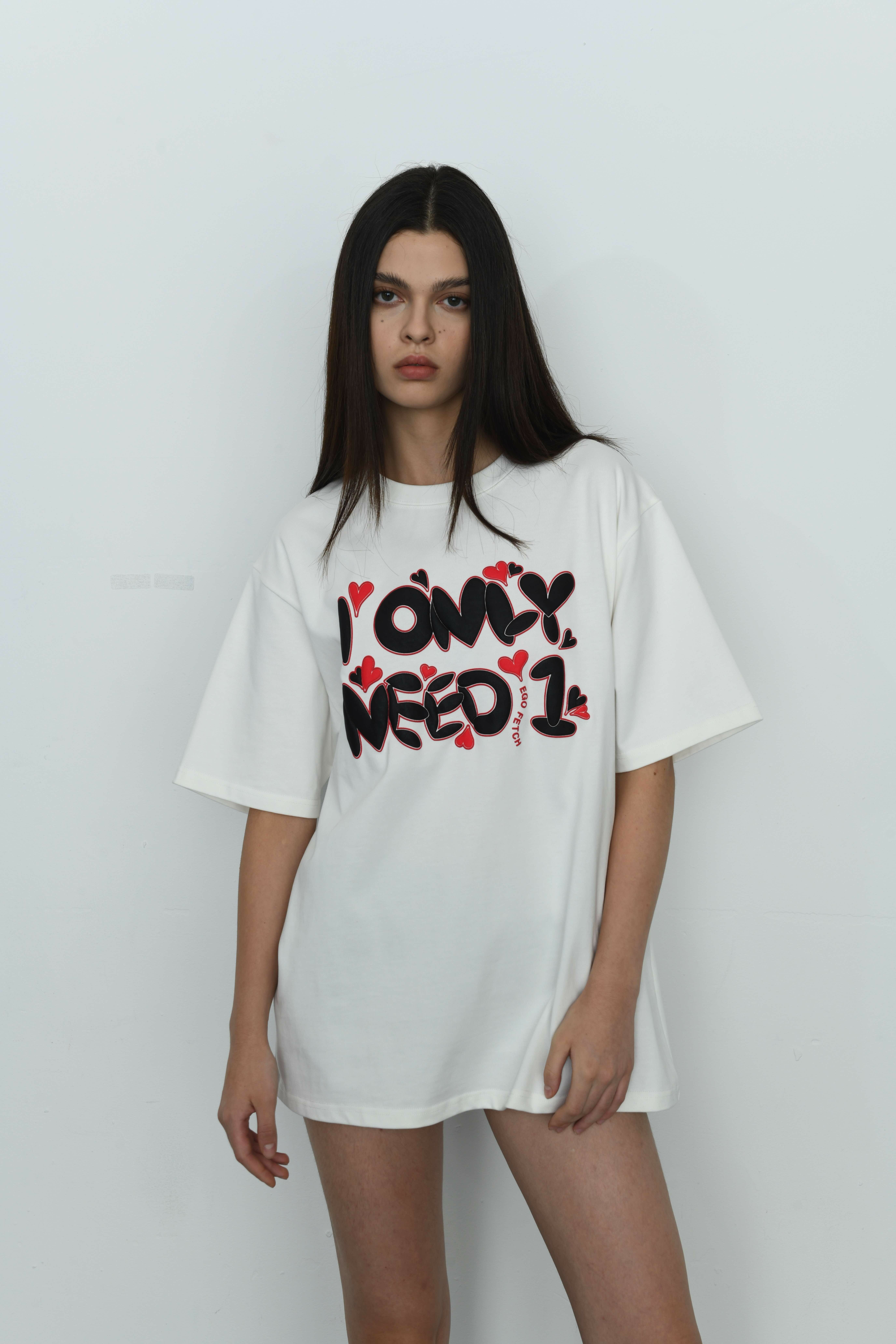 【Focus Store】現貨秒發 EGO FETCH I ONLY NEED 1 T-shirt 印花短T EGO24AWTTE092(WH)