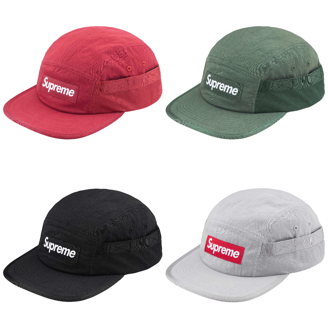 現貨┃Supreme 24FW Mesh Pocket Camp Cap 尼龍 口袋 五分割帽