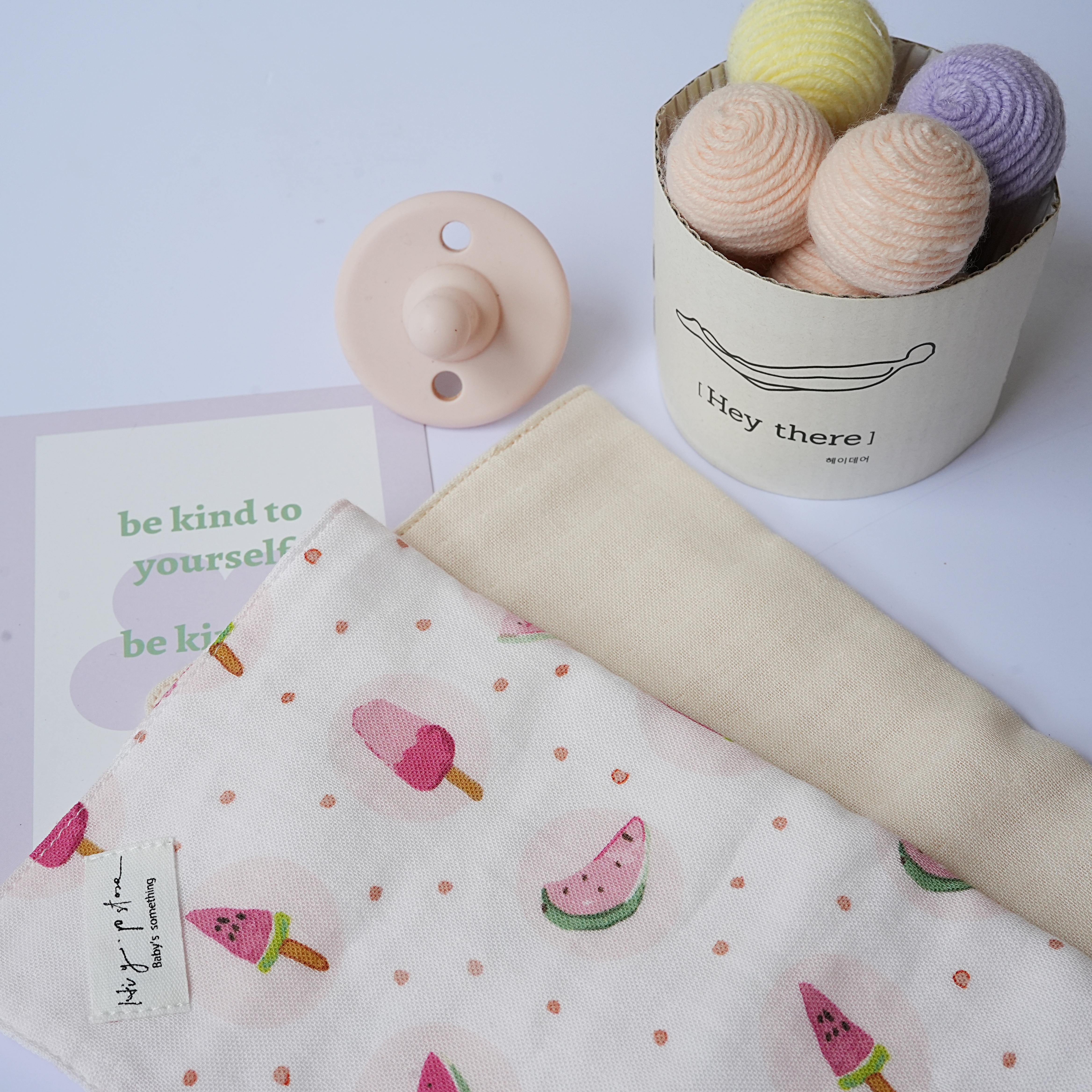 Hi Y.P store-手作六層紗紗布巾-獨家設計款-西瓜棒棒冰（2件組)