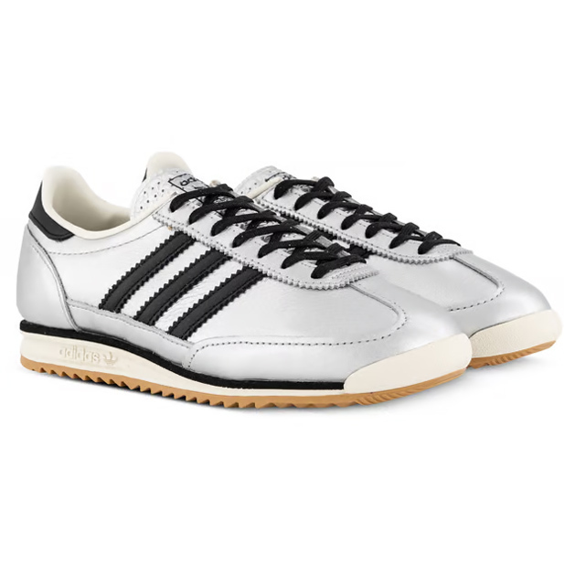 <連線代購商品>ADIDAS SL 72 OG 金屬銀 銀色 皮革 鋸齒底 焦糖底 休閒鞋【JH6363】