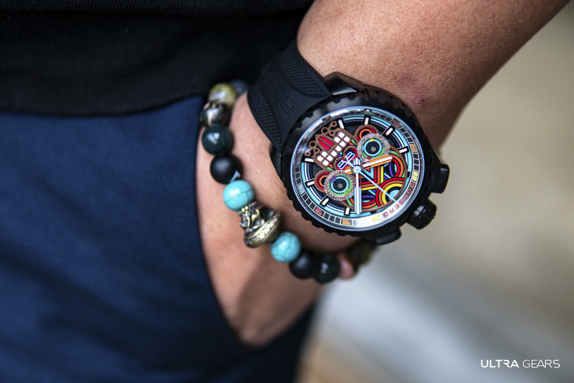 BOLT-68 系列 金色瑪雅骷髏計時碼錶_BS45CHPBA.MAYA-3.3