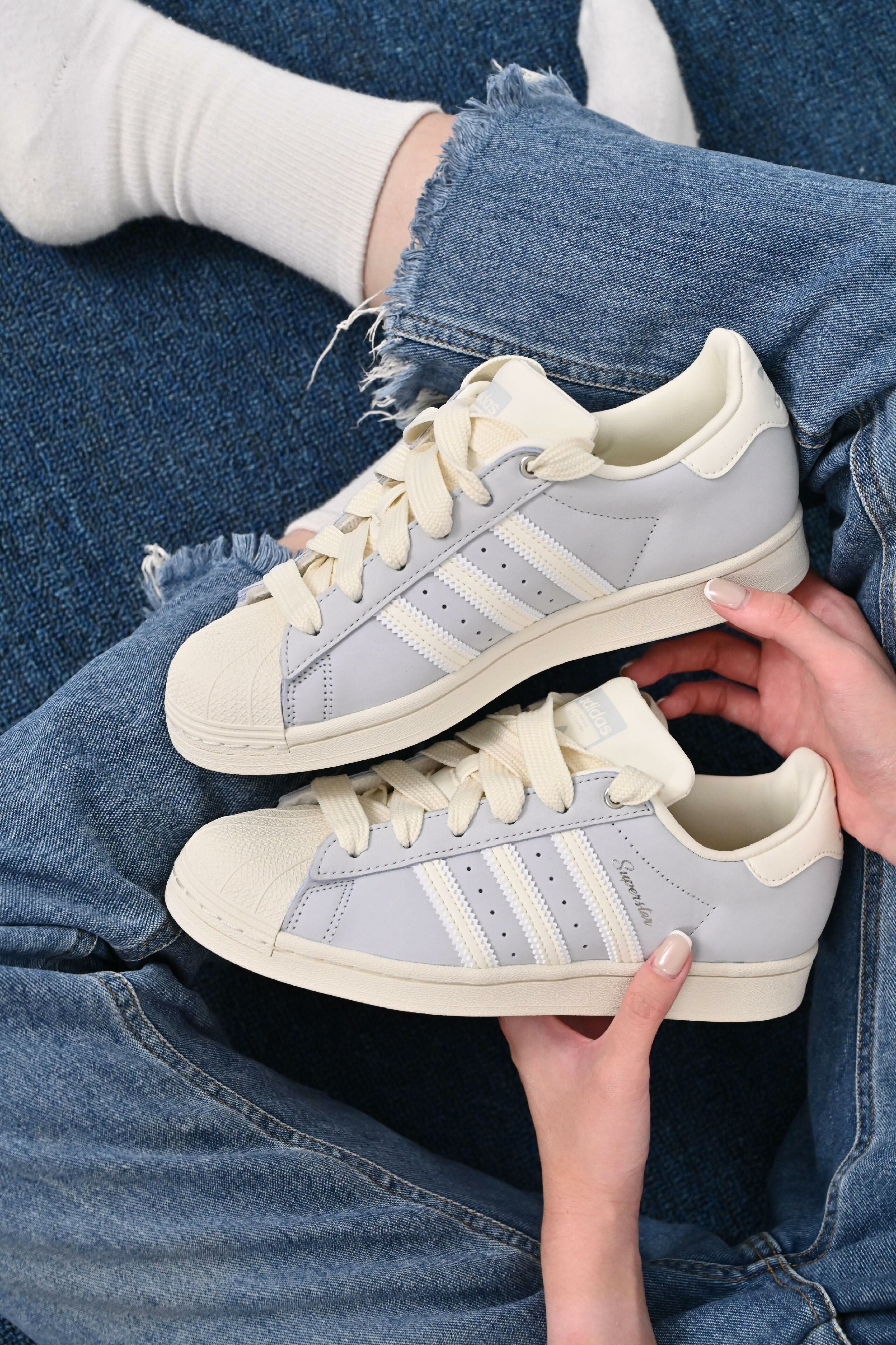 【零碼】ADIDAS OG SUPERSTAR W 貝殼鞋 霧霾藍灰 IE3037
