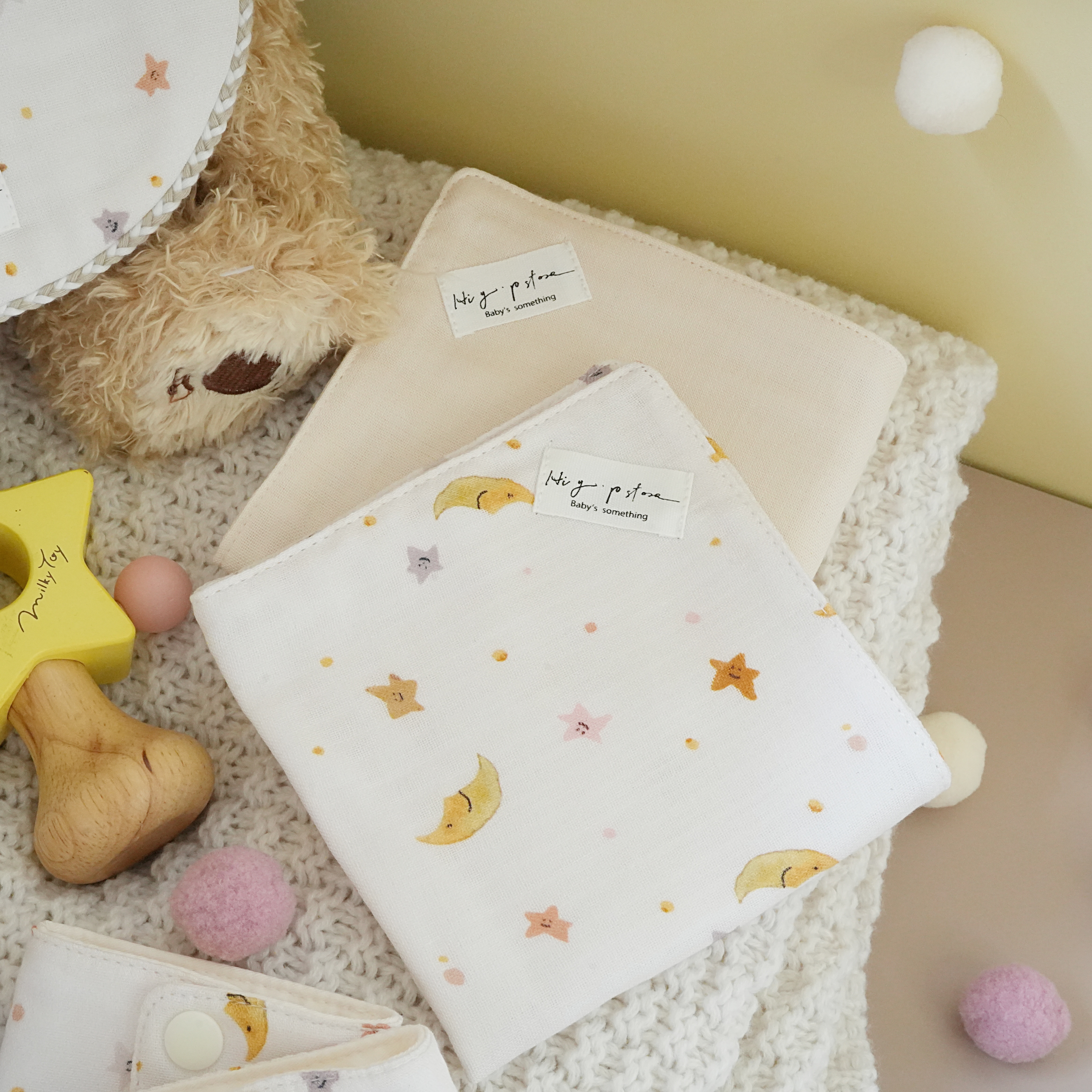 Hi Y.P store-手作六層紗紗布巾-獨家設計款-月光星海（2件組)