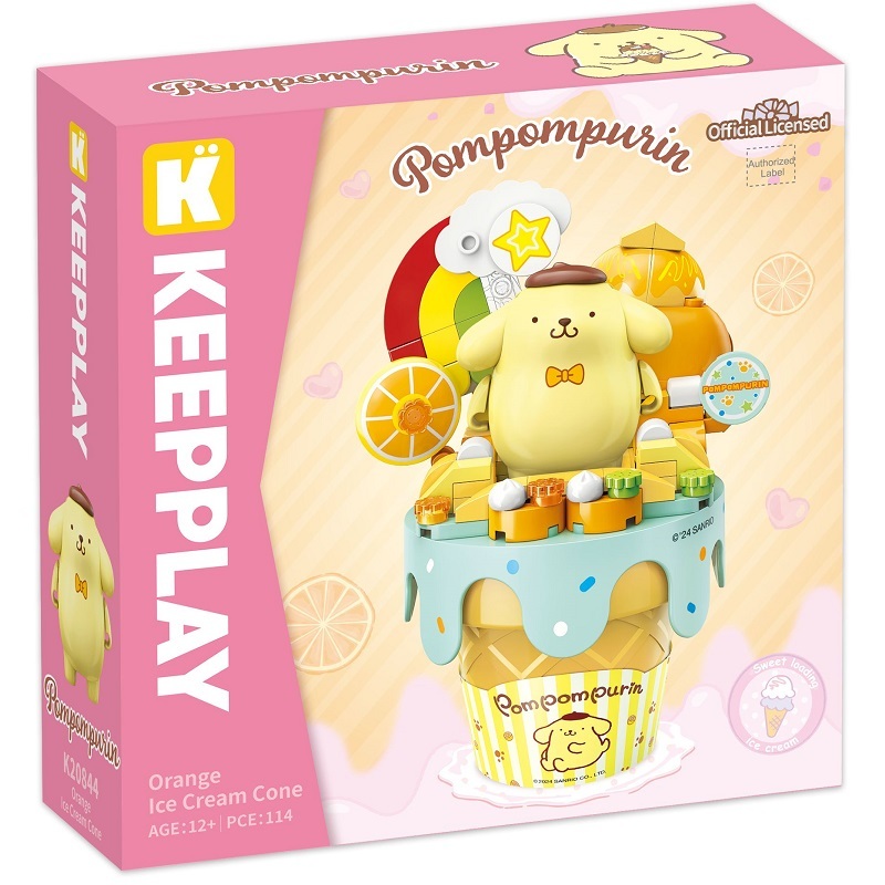 《 Qman 啟蒙積木 》 Keepplay積木 三麗鷗 甜筒系列 布丁狗