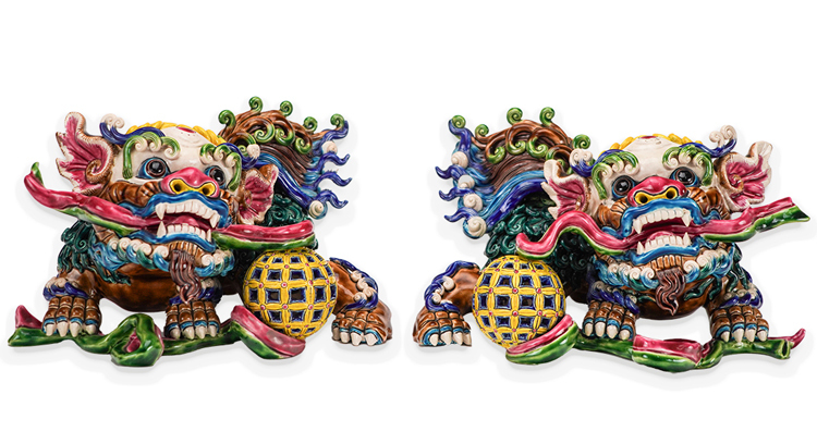 鹿港窯禮品館│台灣國寶交趾陶 鎮樑獅:守護家園的交趾陶藝術品