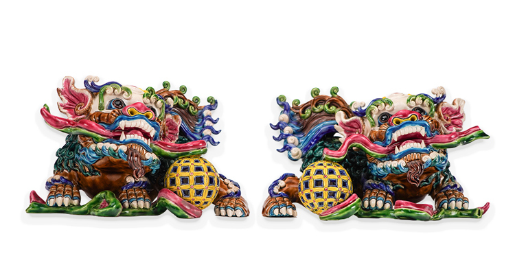 鹿港窯禮品館│台灣國寶交趾陶 鎮樑獅:守護家園的交趾陶藝術品