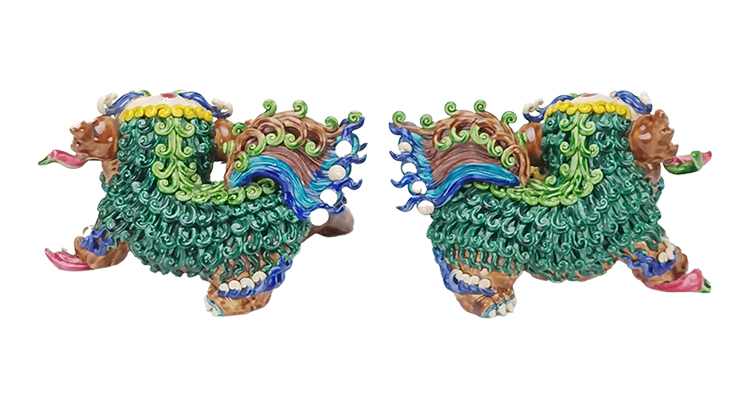 鹿港窯禮品館│台灣國寶交趾陶 鎮樑獅:守護家園的交趾陶藝術品