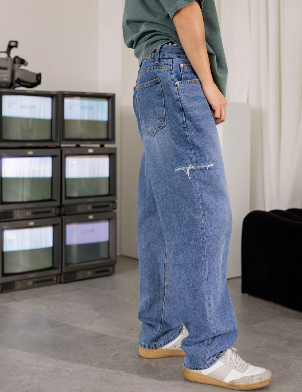 個性刀割牛仔長褲（2色/3尺寸）