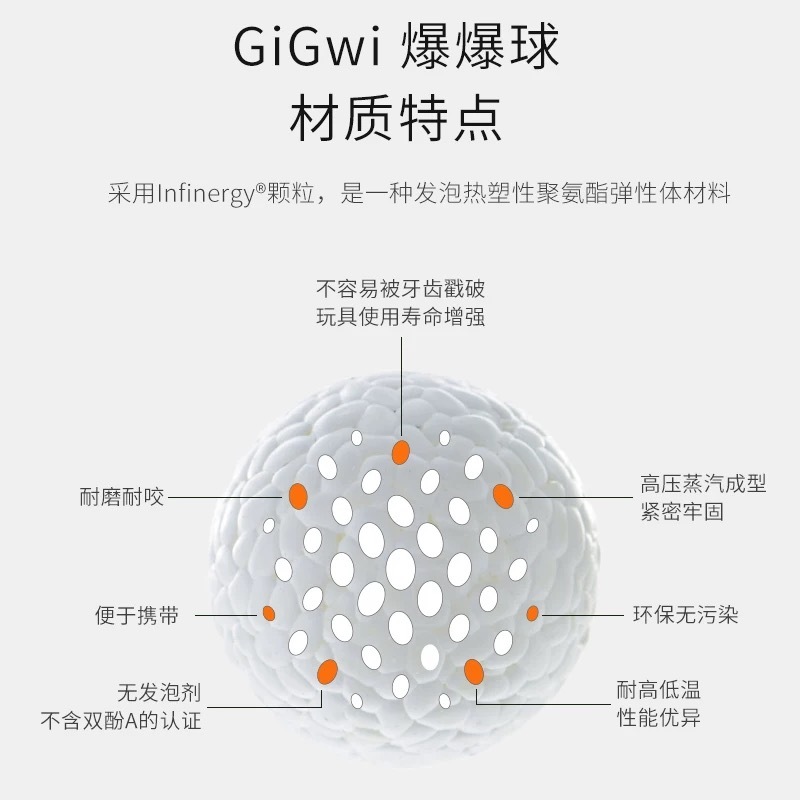 GIGIWI宠物玩具 爆爆球 高弹性