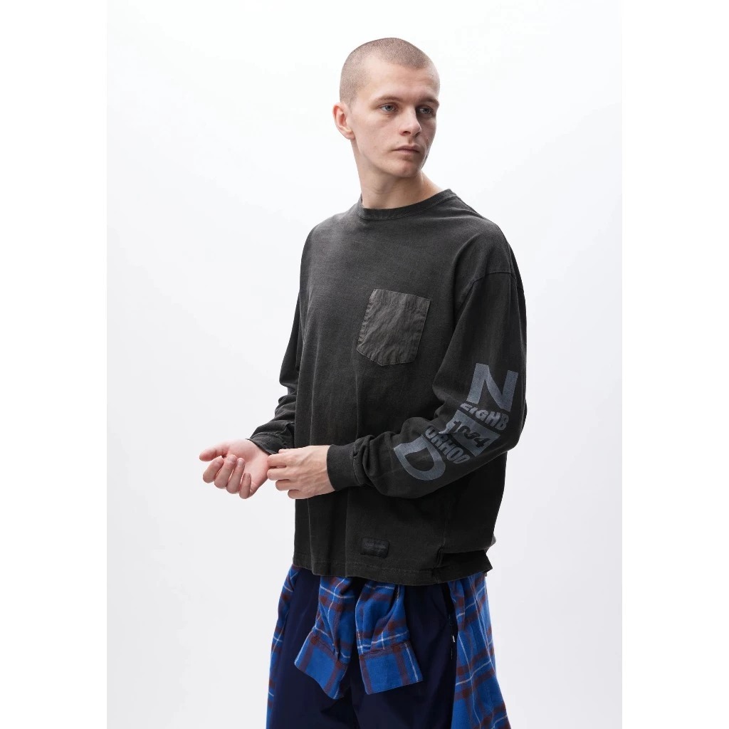 2024AW NEIGHBORHOOD PIGMENT DYED CREWNECK LS 水洗 長T 現貨 242UNNH-CSM03