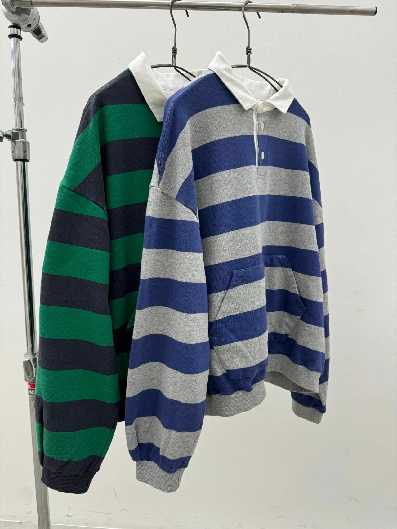 橫間長袖Polo衛衣 FARMERS-039T