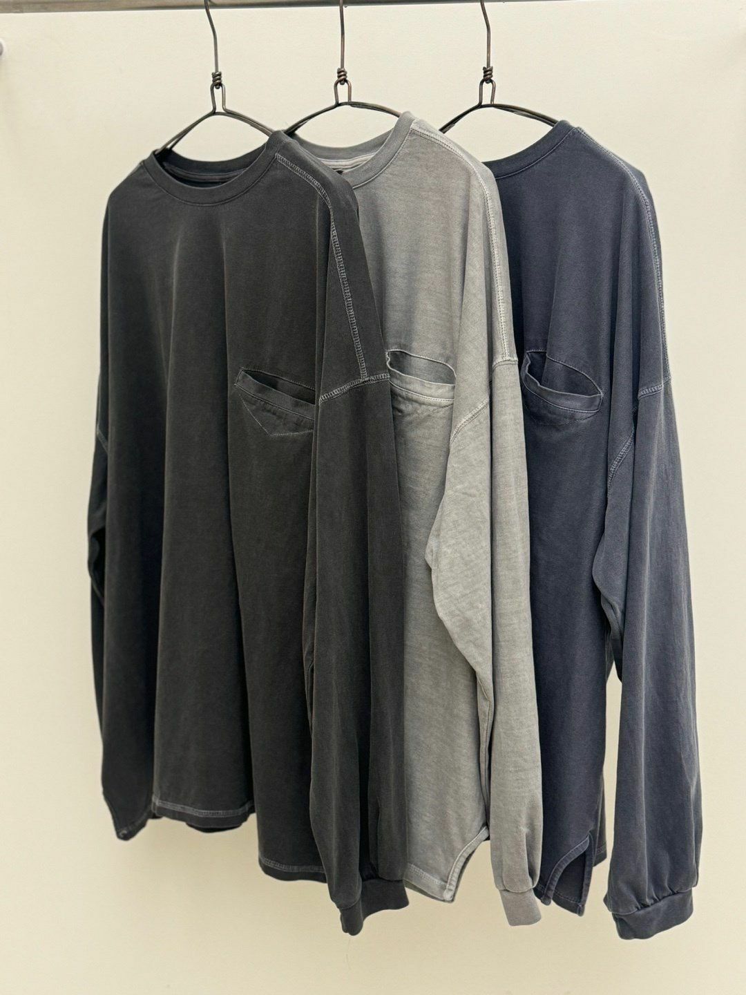 洗水淨色長袖衫 FARMERS-042T