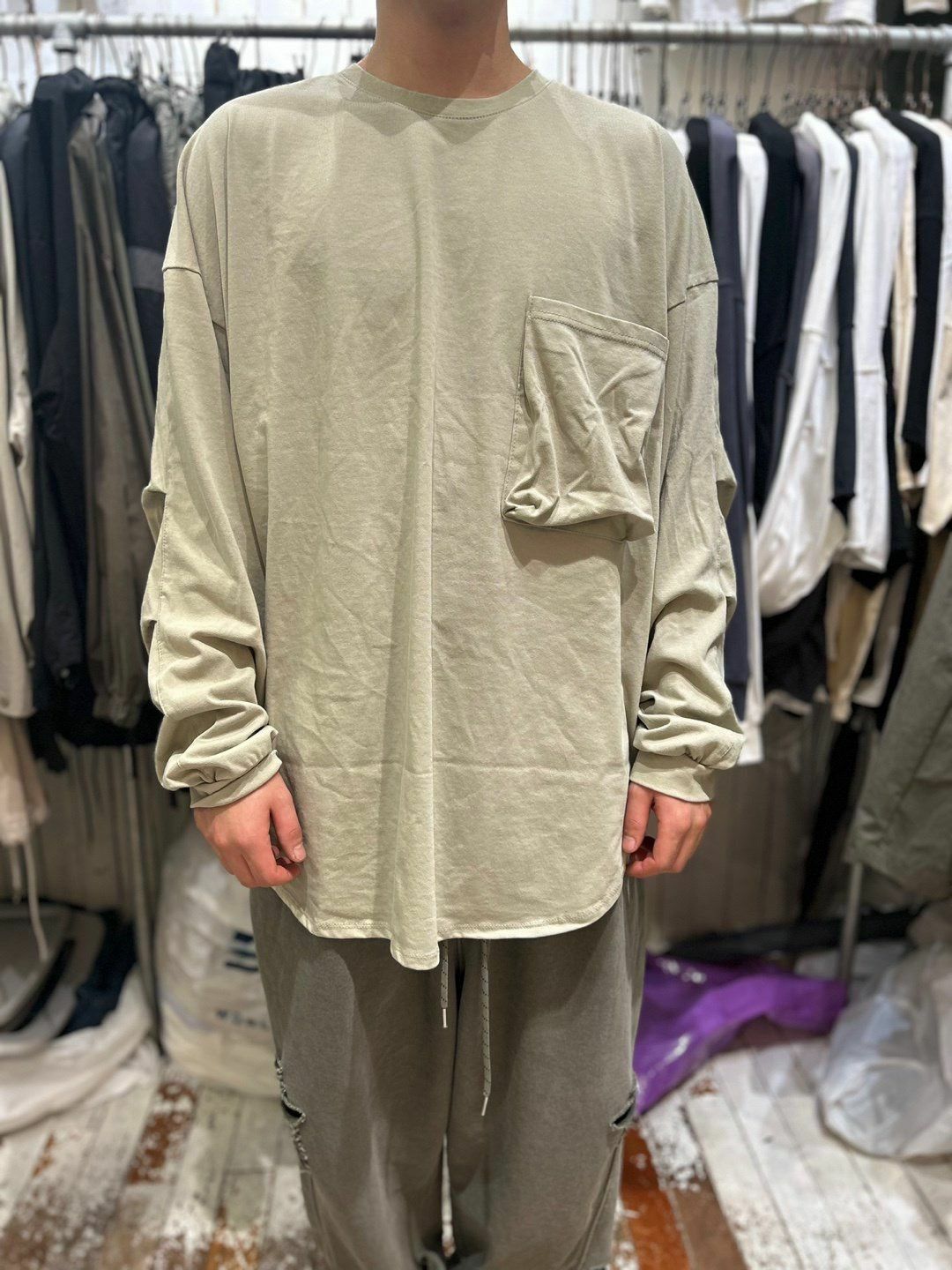 淨色袋口長袖衫 FARMERS-043T