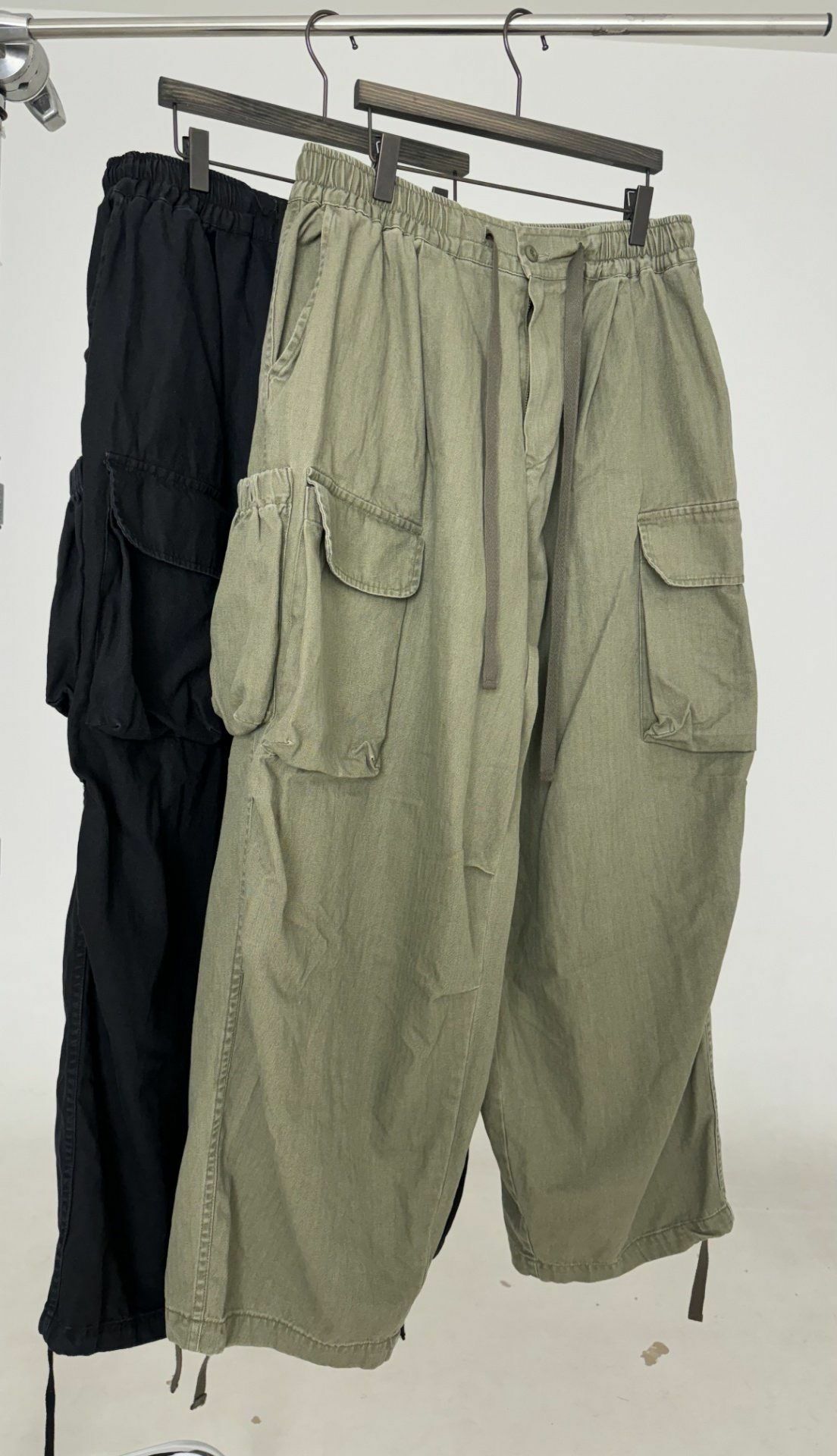 淨色可束腳工裝鬆身褲 FARMERS-044P