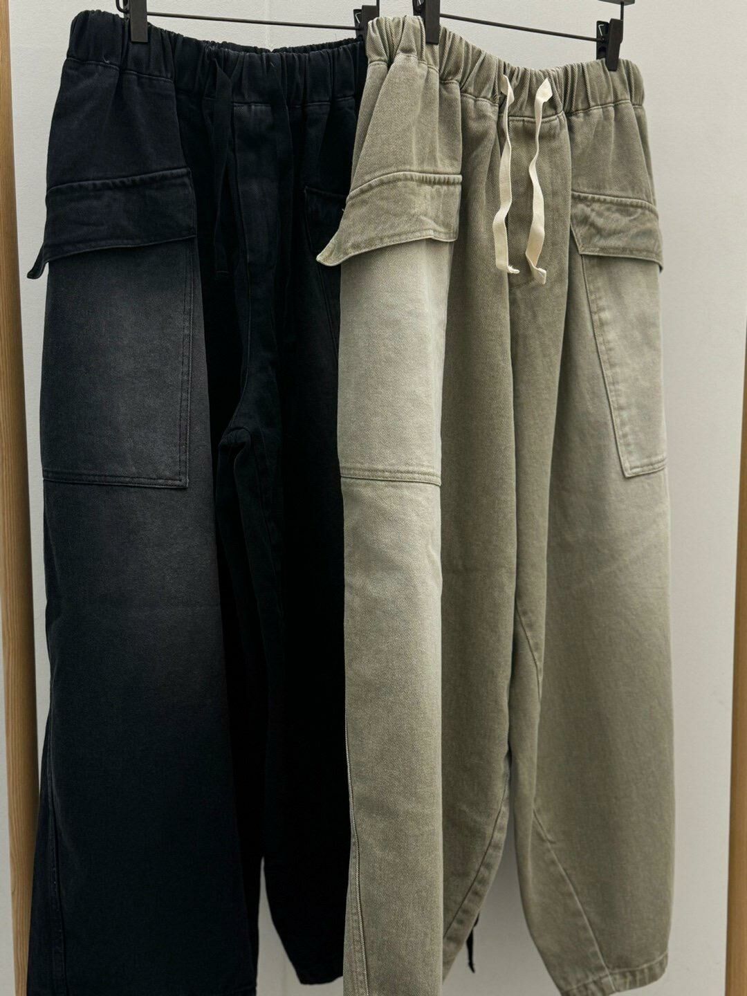 洗水淨色可束腳工裝鬆身褲 FARMERS-046P