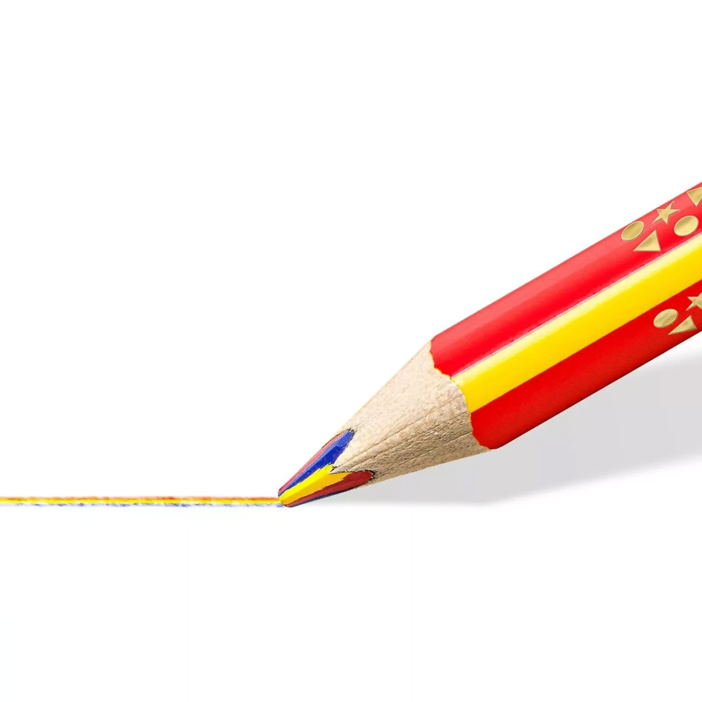 【STAEDTLER 施德樓】快樂學園JUMBO三色彩紅鉛筆 MS1274