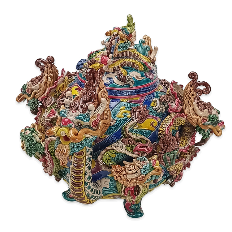 鹿港窯禮品館│九龍福茶壺：台灣國寶交趾陶的開運藝術品