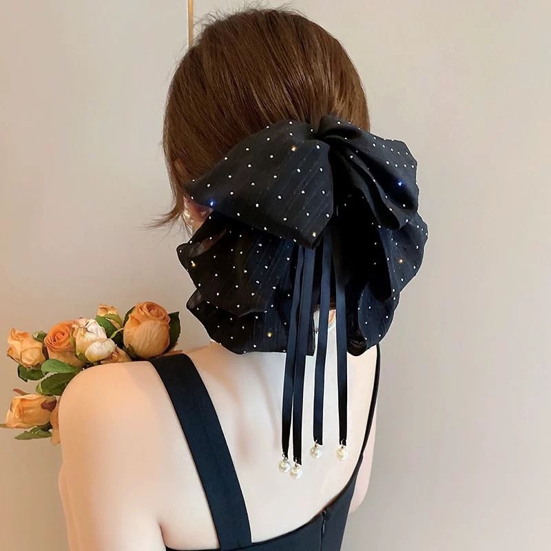 Galaxy Bling Bling with Pearl Tassel Ponytail Hair Claw