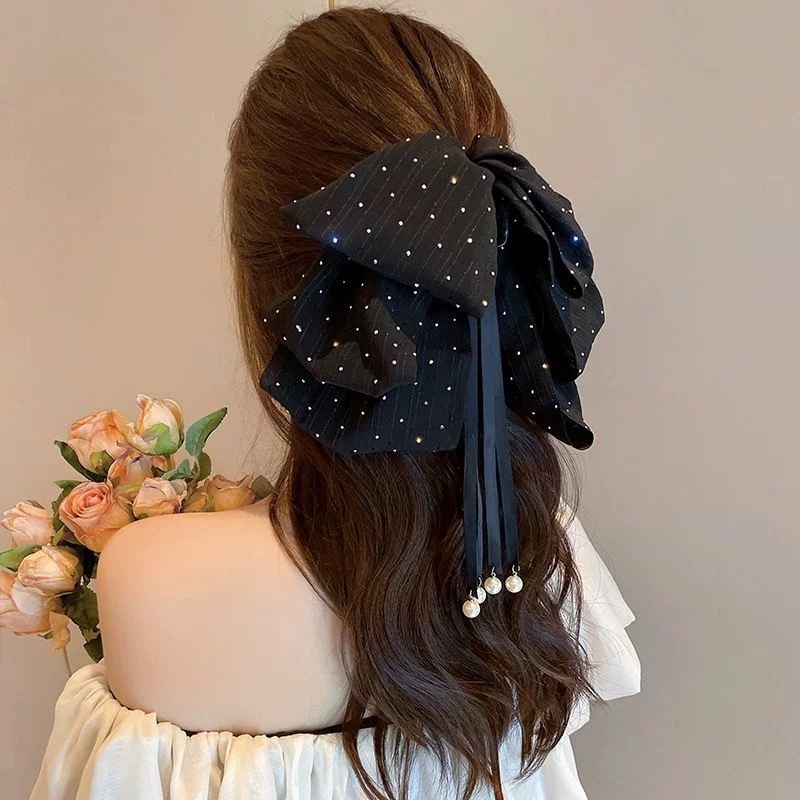 Galaxy Bling Bling with Pearl Tassel Ponytail Hair Claw