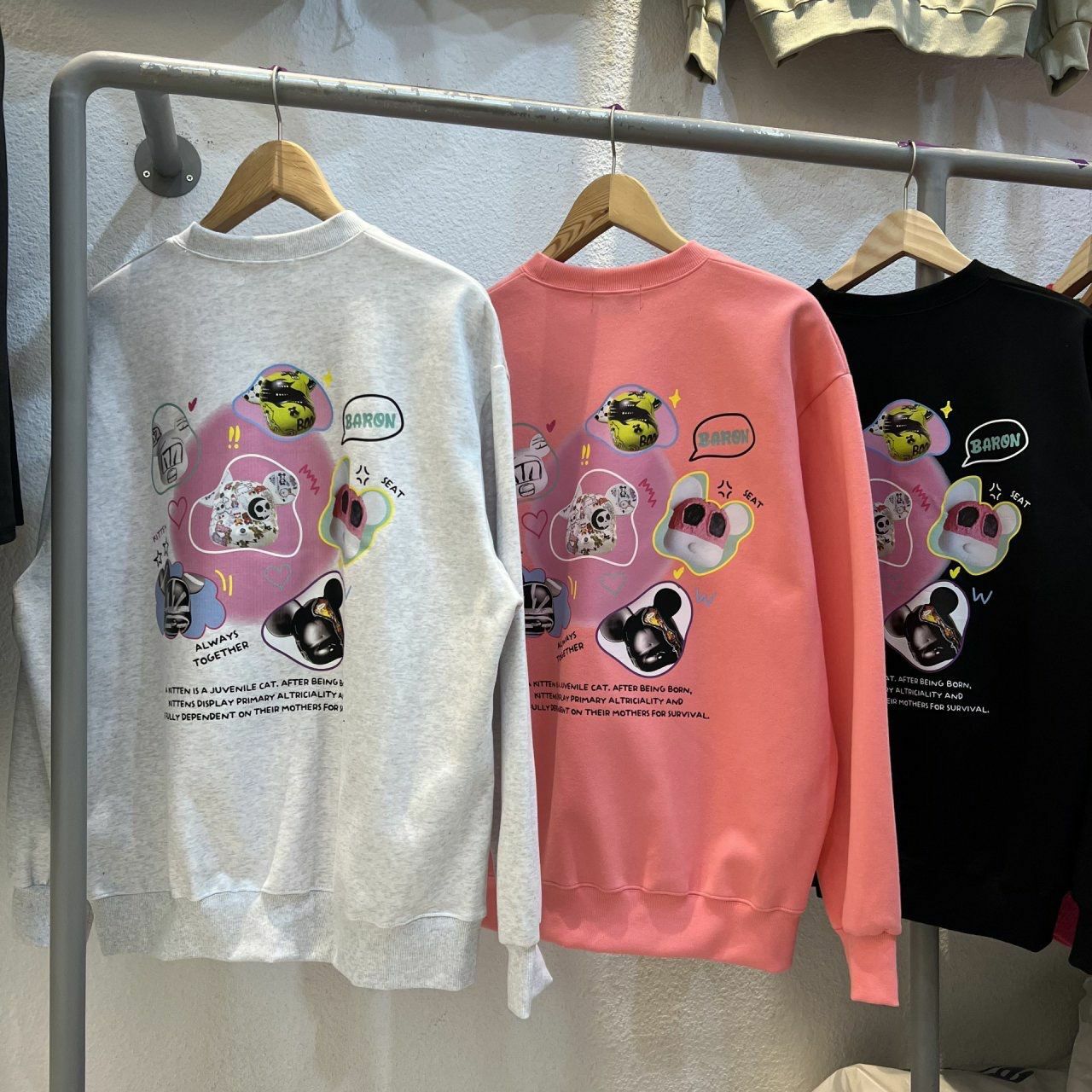 熊仔圖案英文字衛衣 BARON-104T