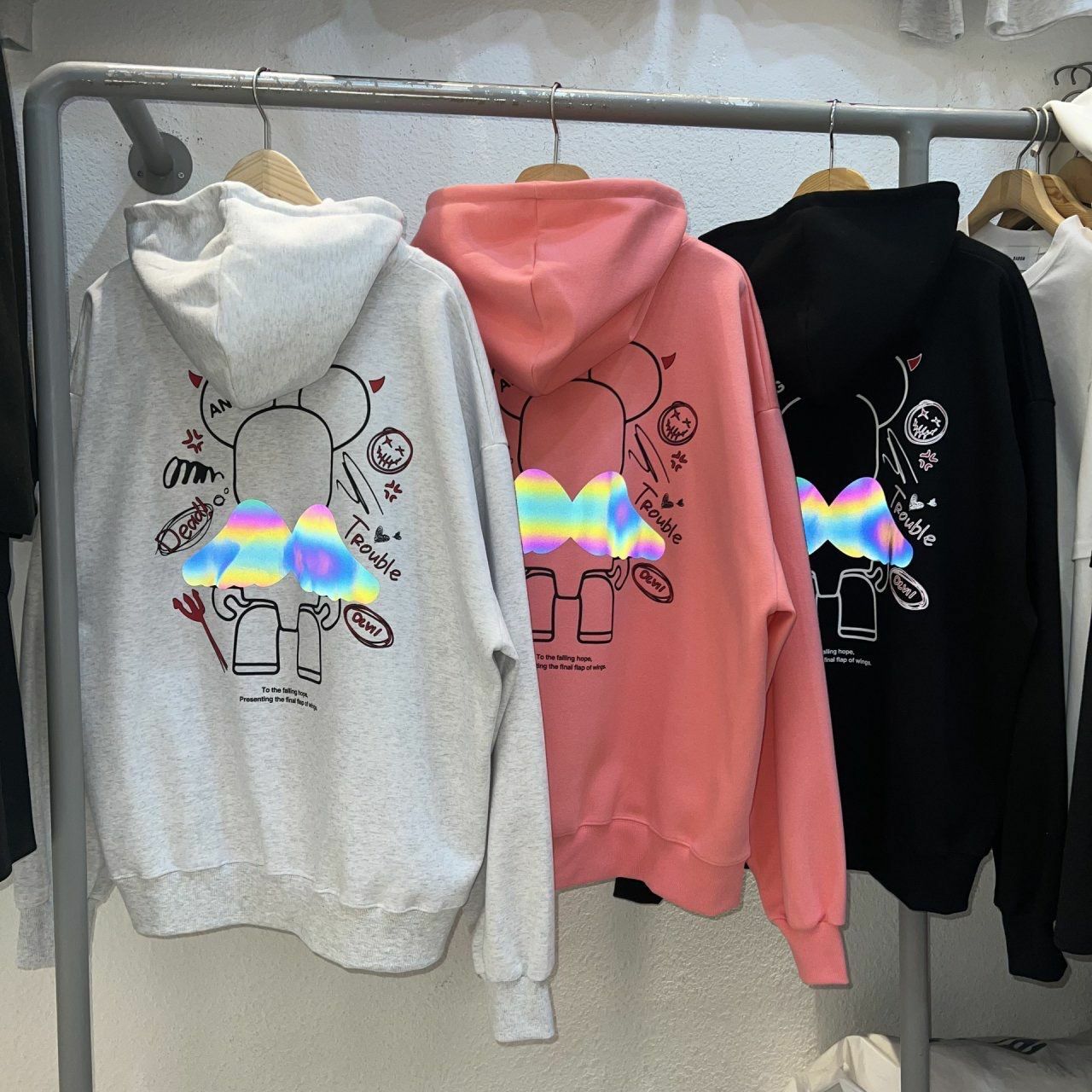 3M反光熊仔圖案英文字連帽衛衣 BARON-108T