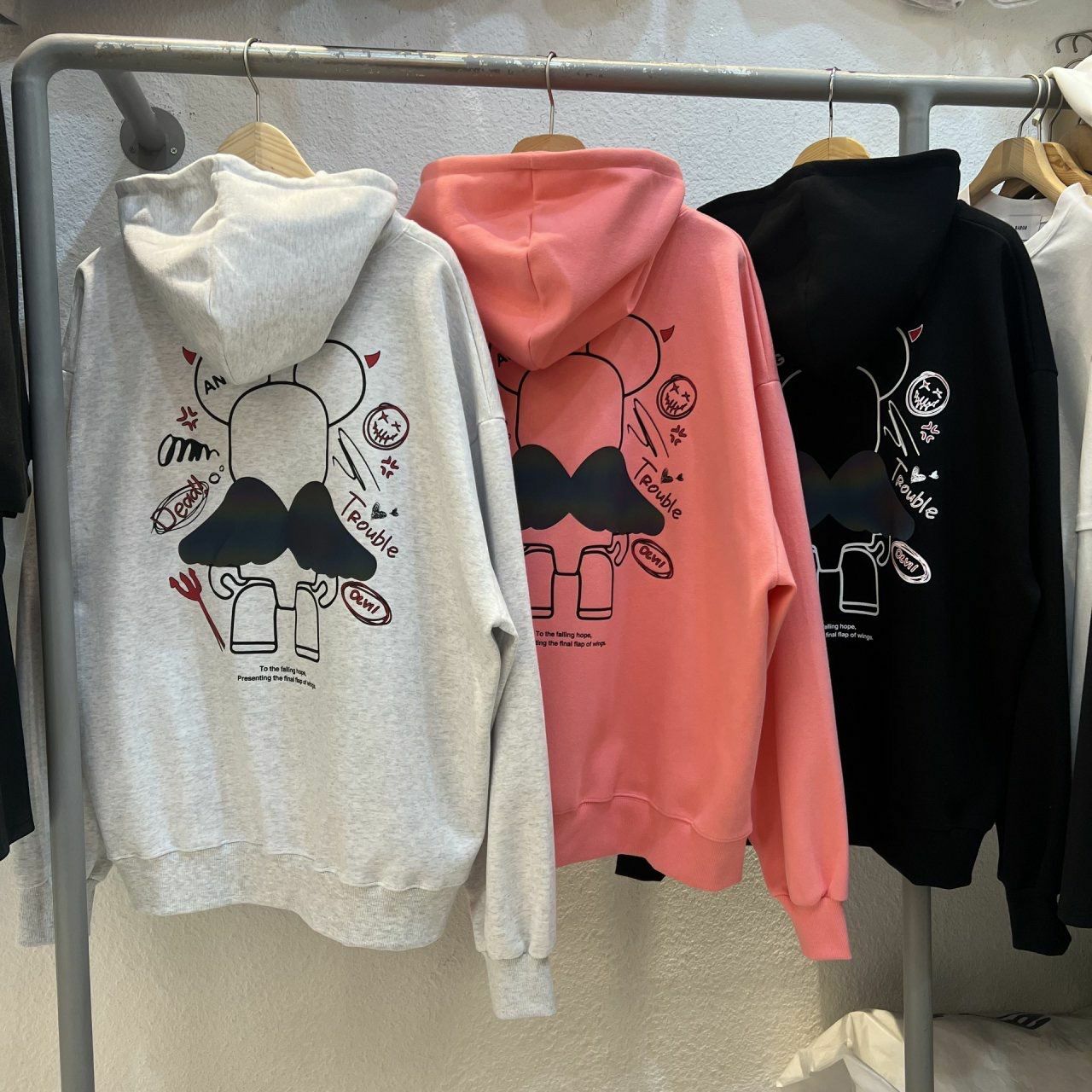 3M反光熊仔圖案英文字連帽衛衣 BARON-108T