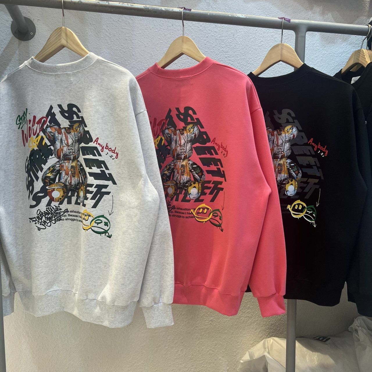 3M反光熊仔圖案英文字衛衣 BARON-109T