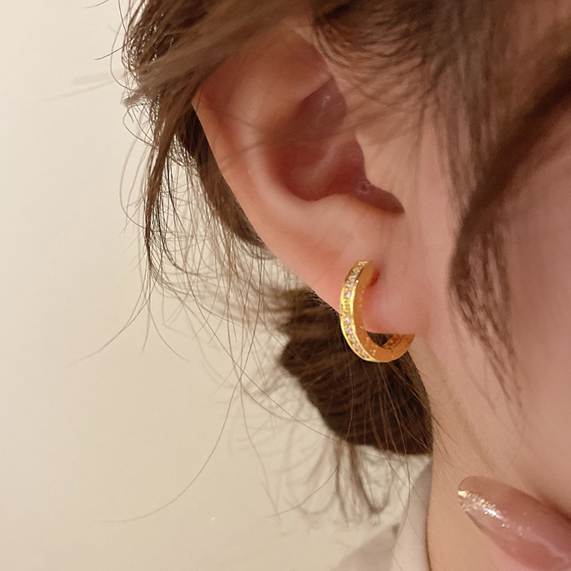 輕奢鋯石字母 耳圈耳飾(金/銀)