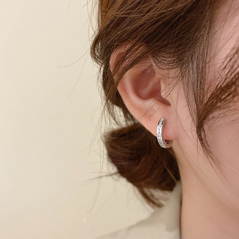 輕奢鋯石字母 耳圈耳飾(金/銀)