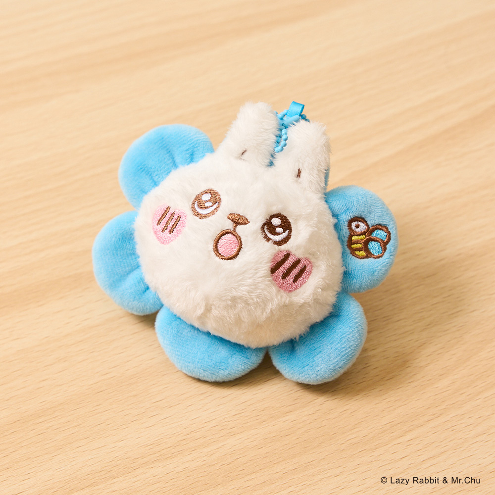 懶散兔與啾先生花朵絨毛吊飾 [共2款可選擇]