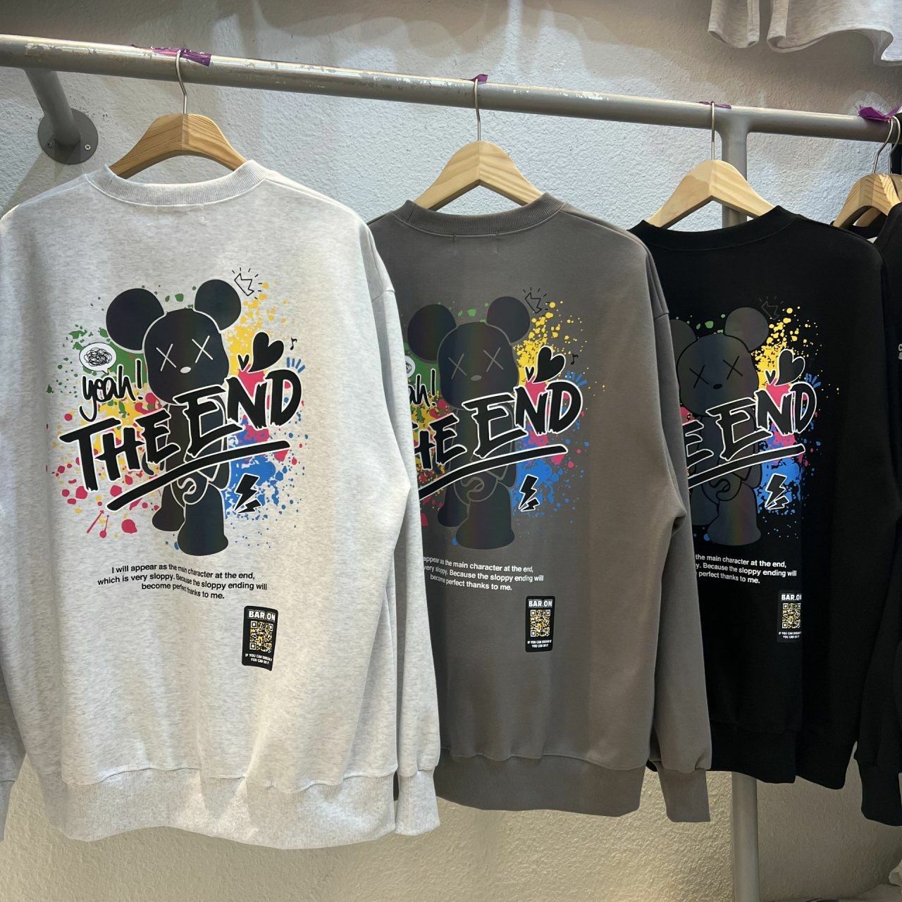 3M反光熊仔圖案英文字衛衣 BARON-111T