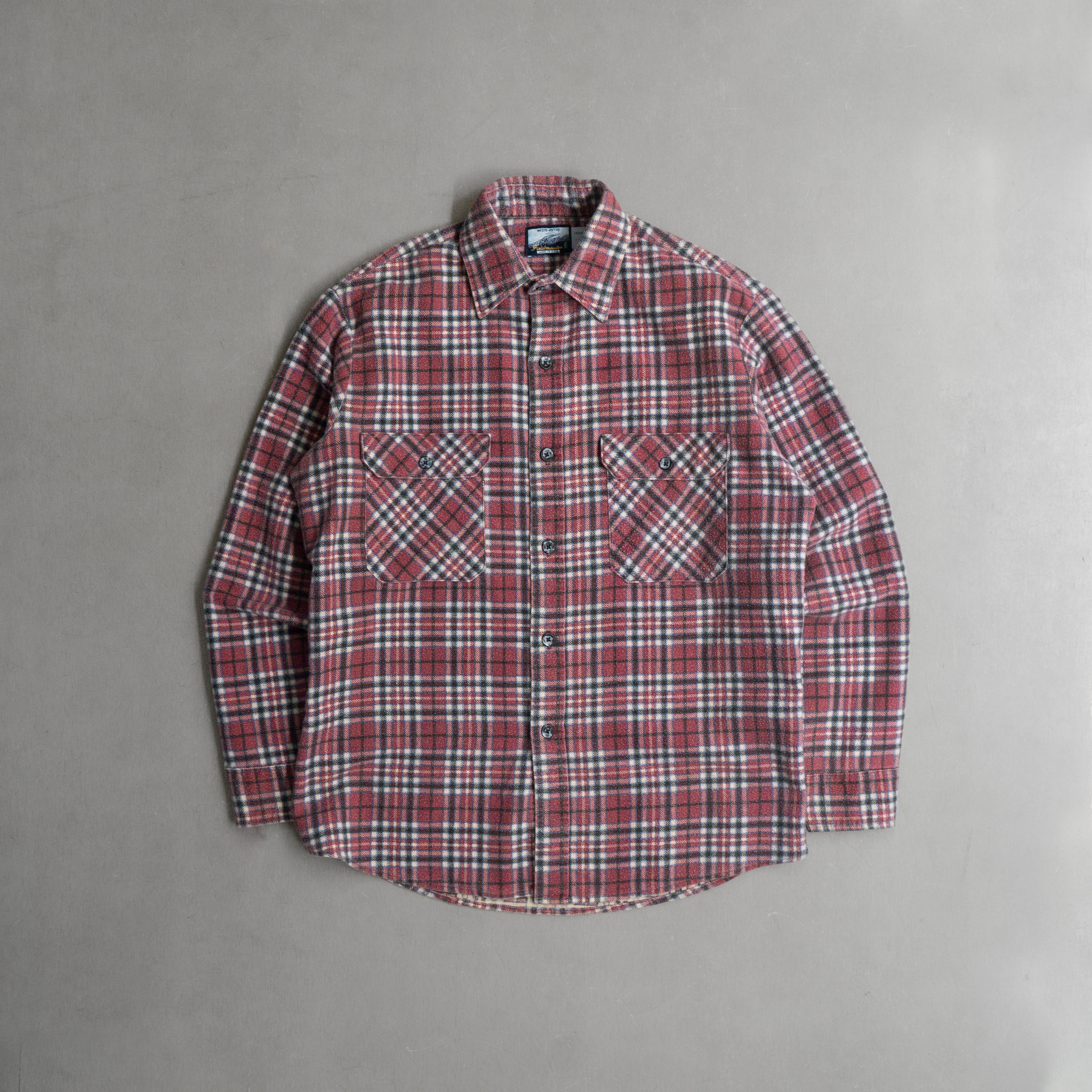 70S FIELDMASTER FLANNEL SHIRT 美國製 紅白 印刷 格紋 法蘭絨 長袖 襯衫