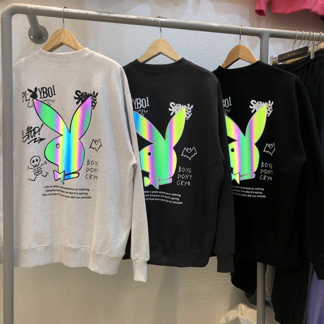 3M反光兔仔圖案英文字衛衣 BARON-121T