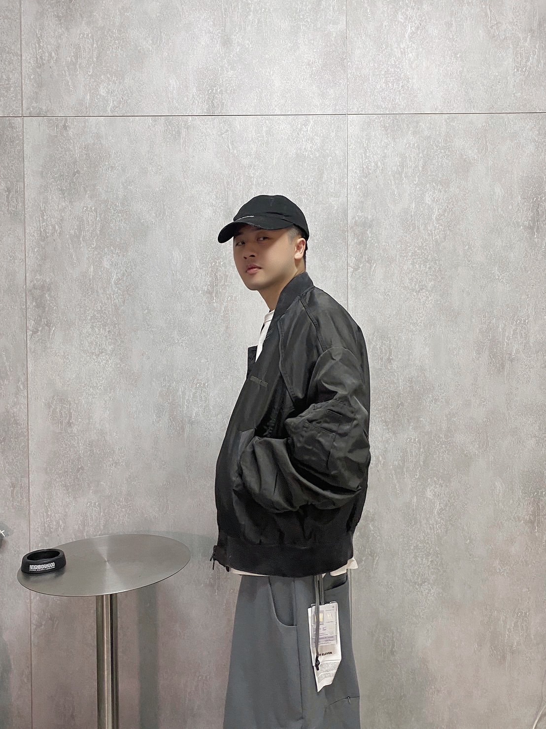 美式VIBE刺繡彎刀袖棒球外套