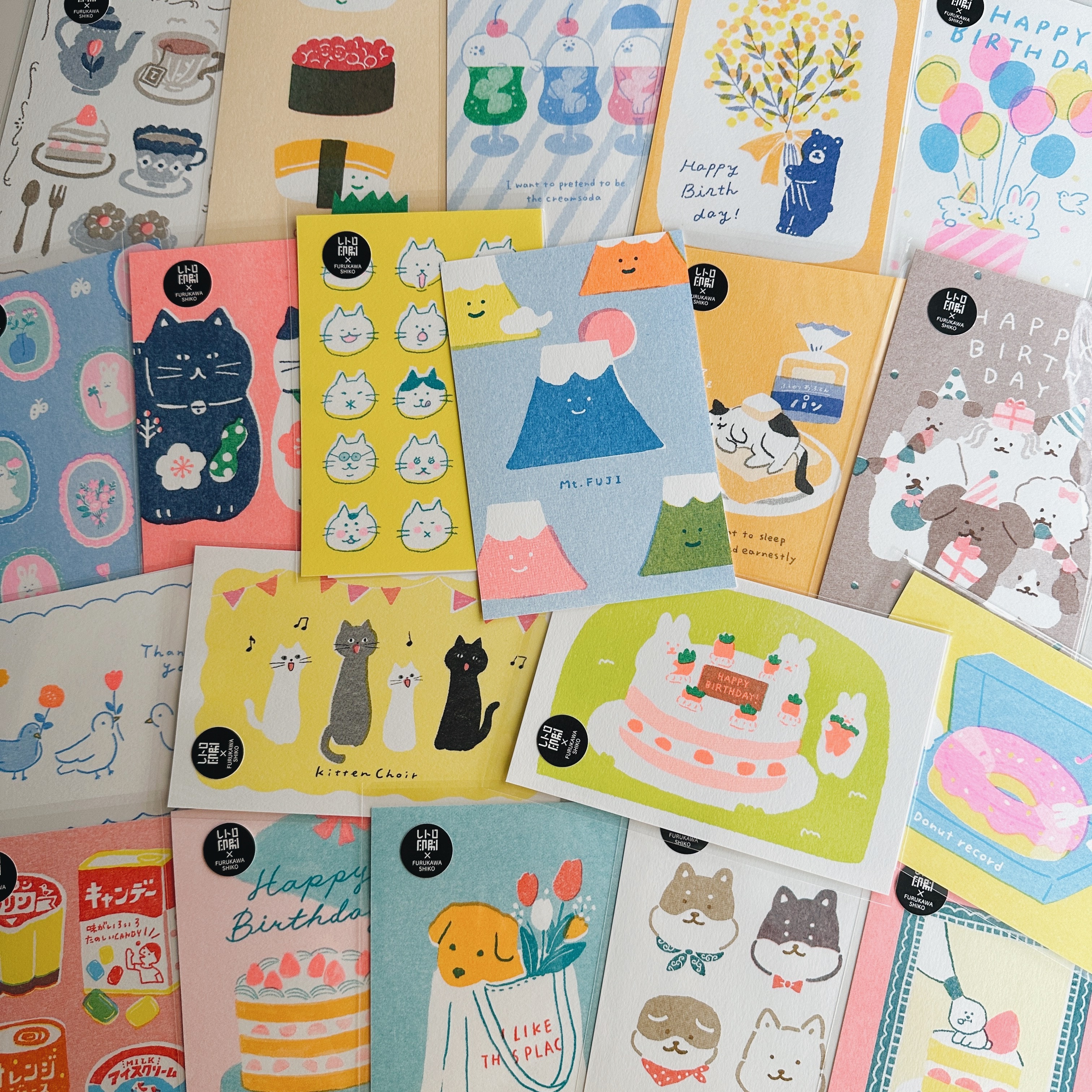 Wa-Life 孔版印刷 復古明信片 20款｜日本古川紙工