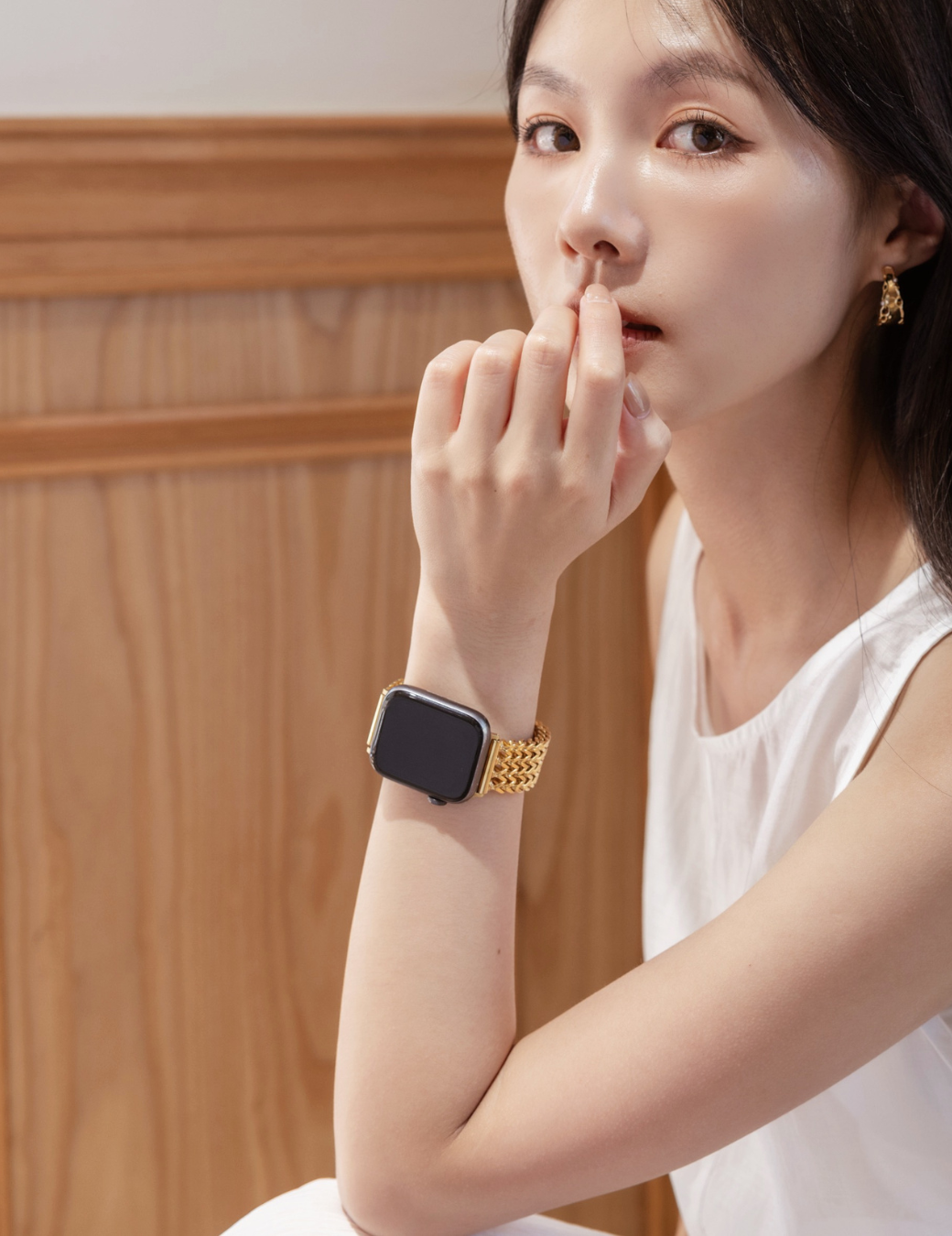 Apple Watch 不鏽鋼低調奢華編織錶帶 (金色)