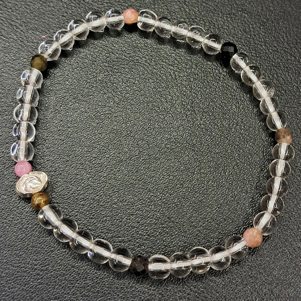 吉祥雲{純銀}&碧璽& 水晶手珠4.3mm【十方】152866