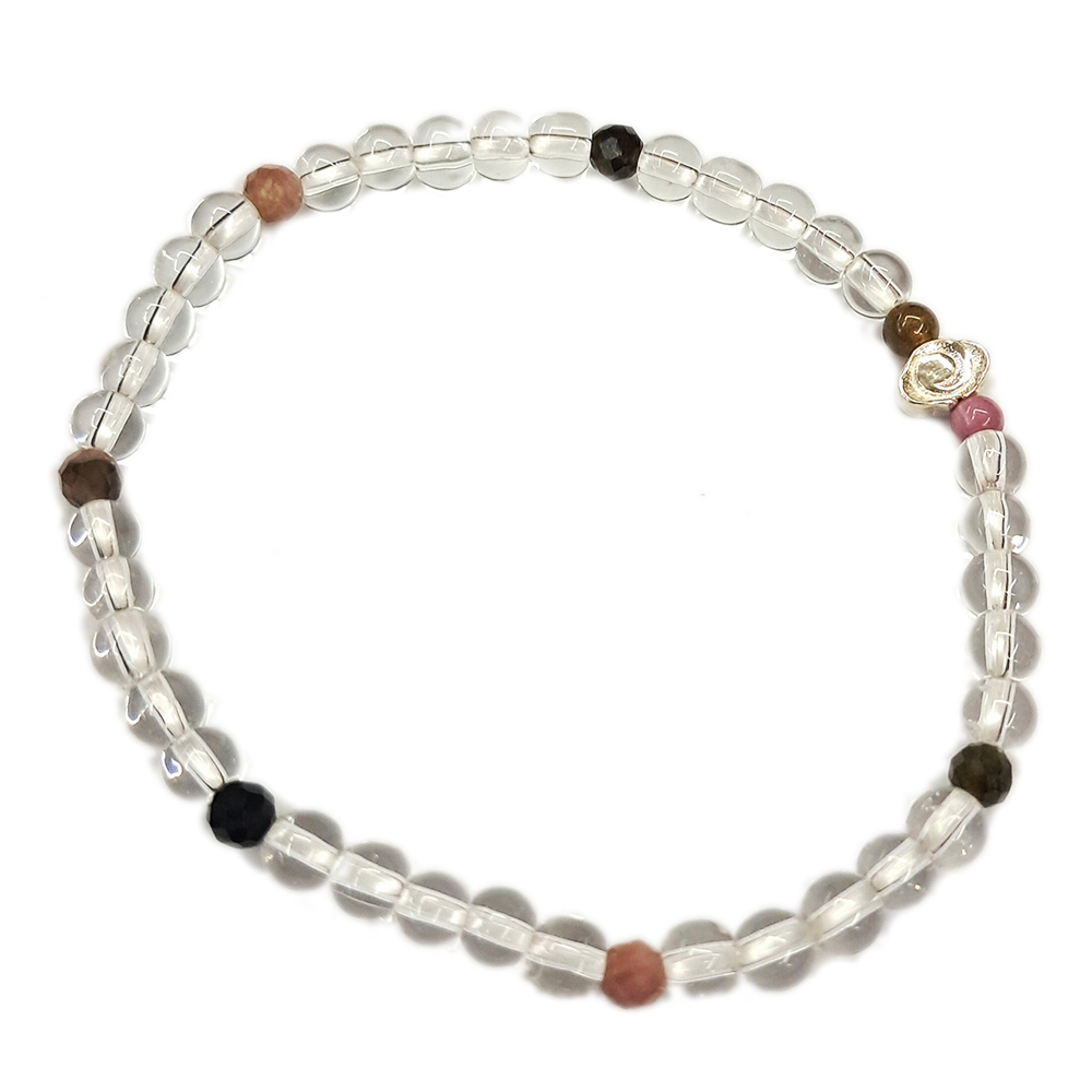 吉祥雲{純銀}&碧璽& 水晶手珠4.3mm【十方】152866