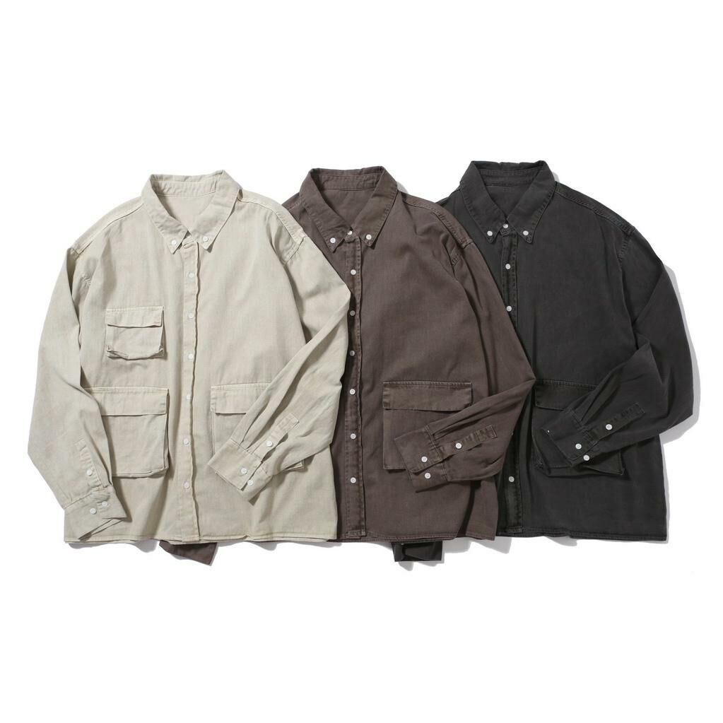 洗水淨色長袖恤衫 S2287