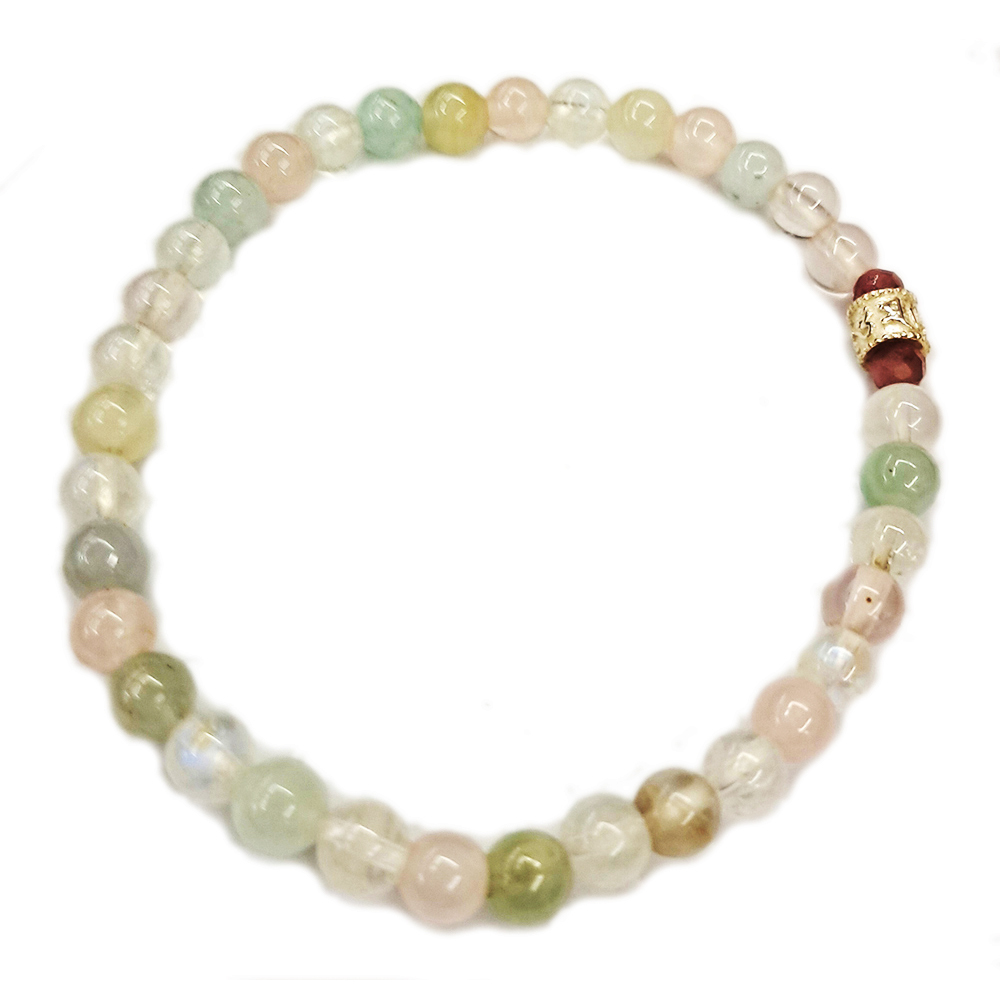 六字真言{純銀}&摩根石手珠5mm【十方】152885