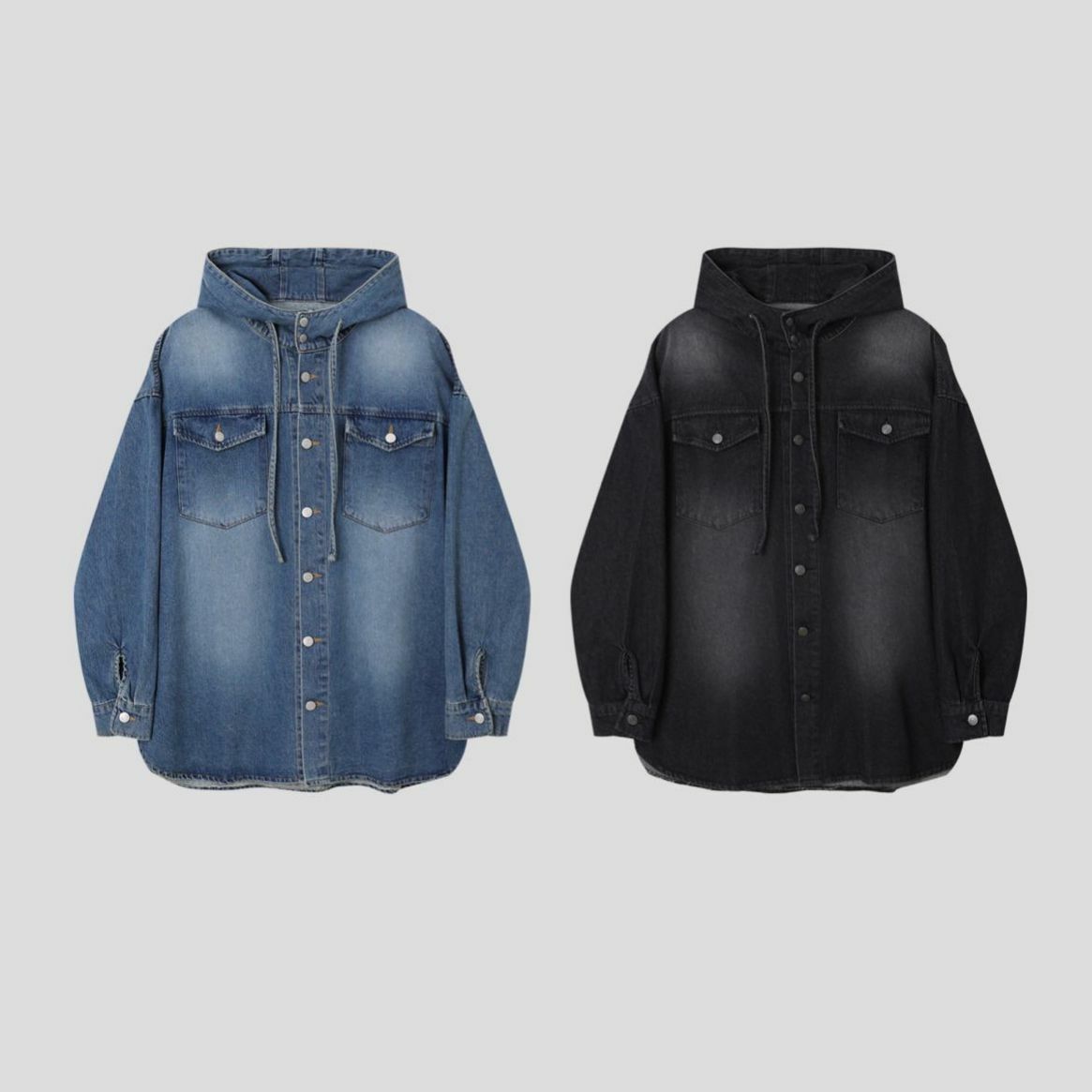 洗水淨色連帽長袖恤衫 S2285