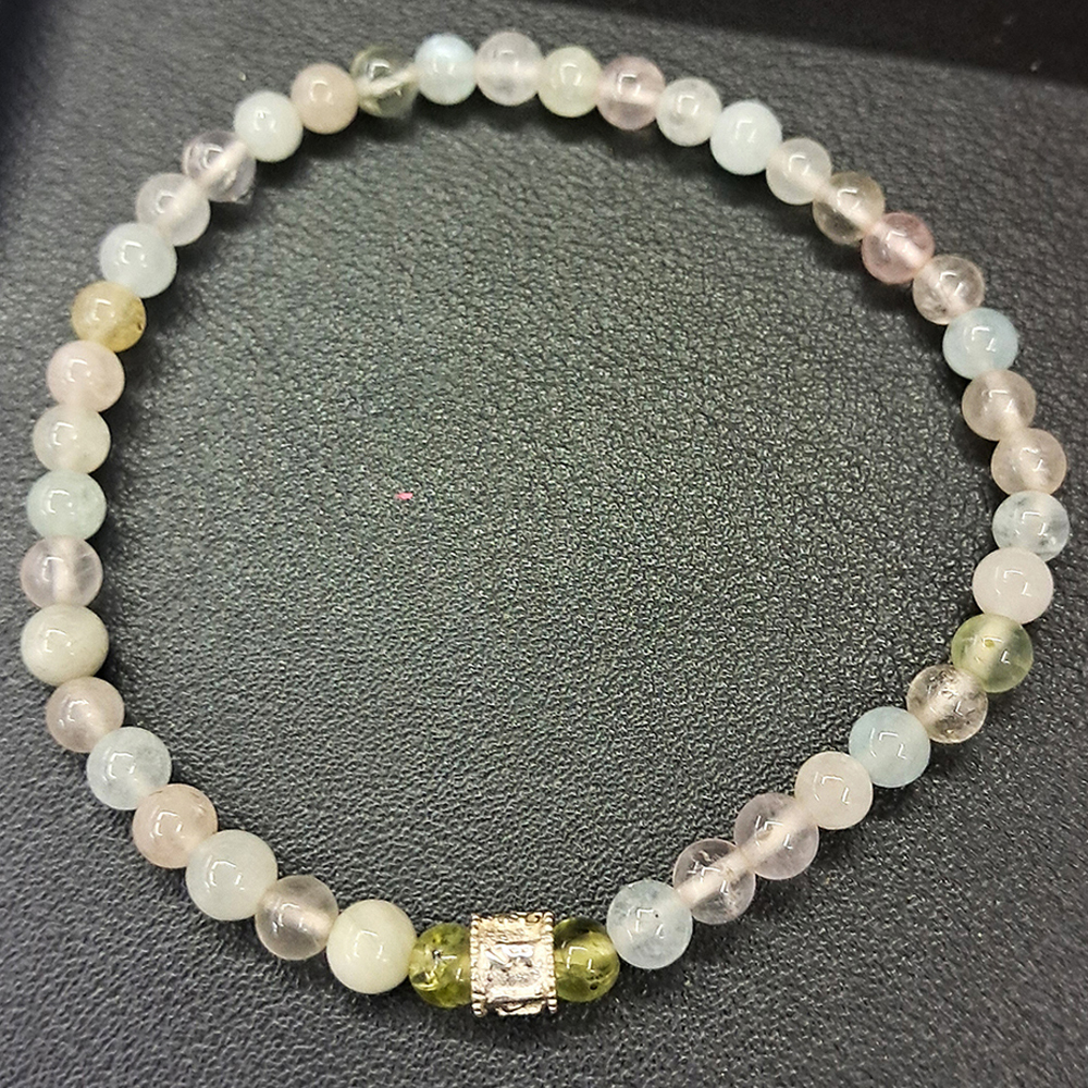 六字真言{純銀}&摩根石手珠4.4mm【十方】152883