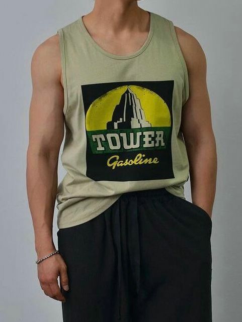 英文字圖案背心 V1068