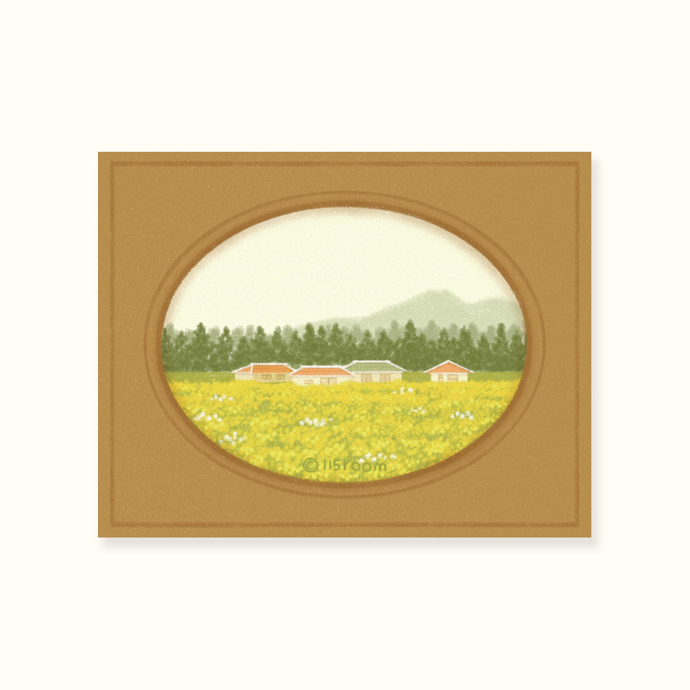 明信片┃油菜花田