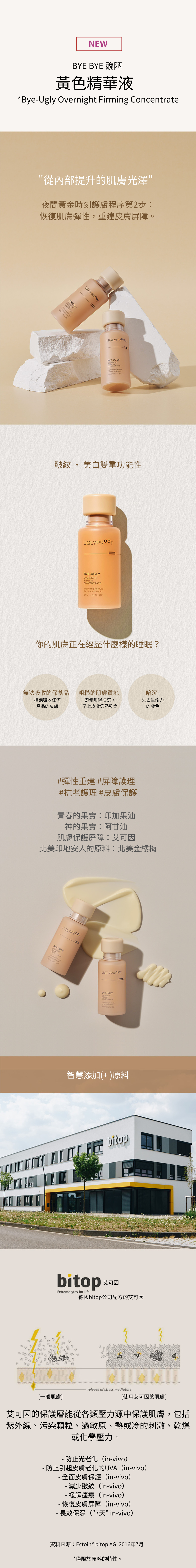 黃色精華液,質地細膩,迅速吸收,專為滋養與修復肌膚設計,適合需要額外營養的使用者,容量為30ml。