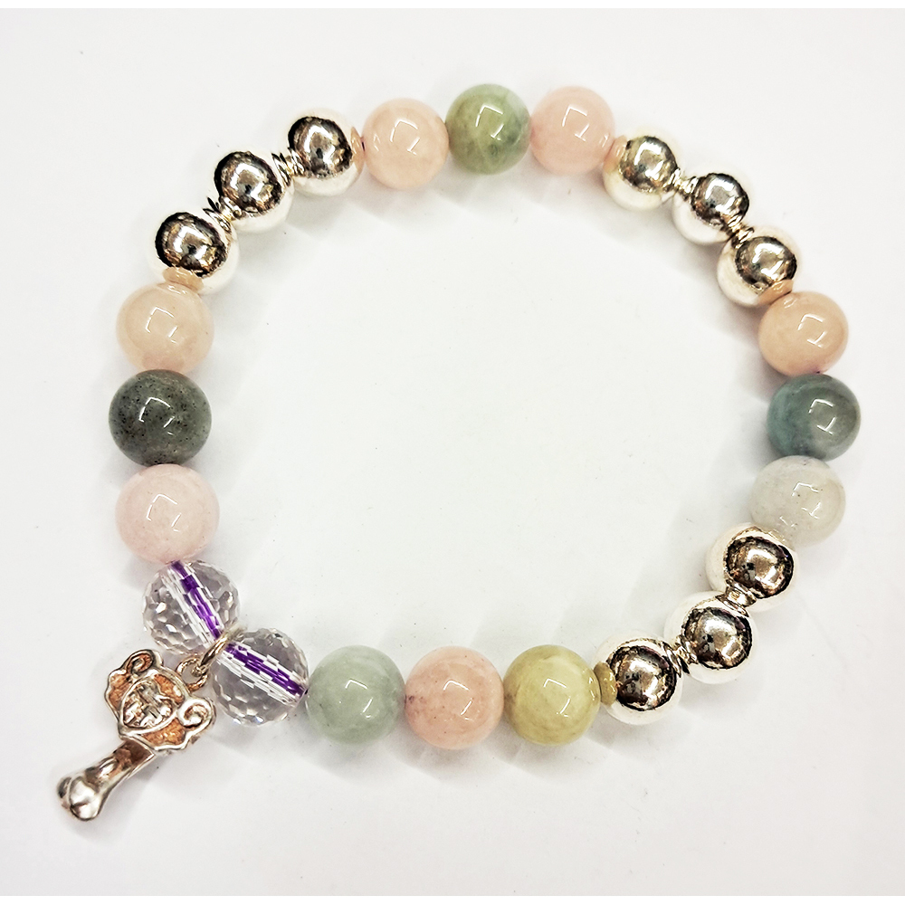 如意{純銀}&銀珠&摩根石手珠8mm【十方】152777