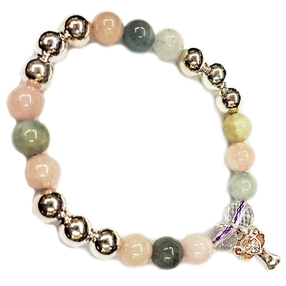 如意{純銀}&銀珠&摩根石手珠8mm【十方】152777