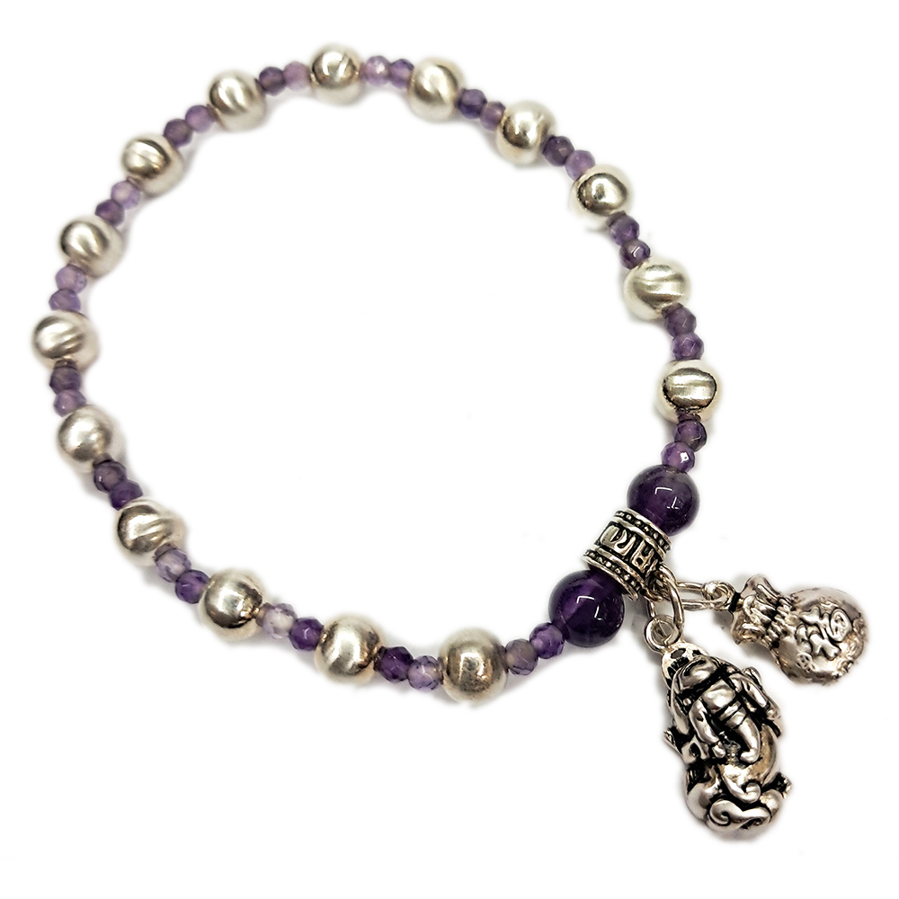 貔貅+錢袋 925純銀+圓珠手珠6mm【十方】146730