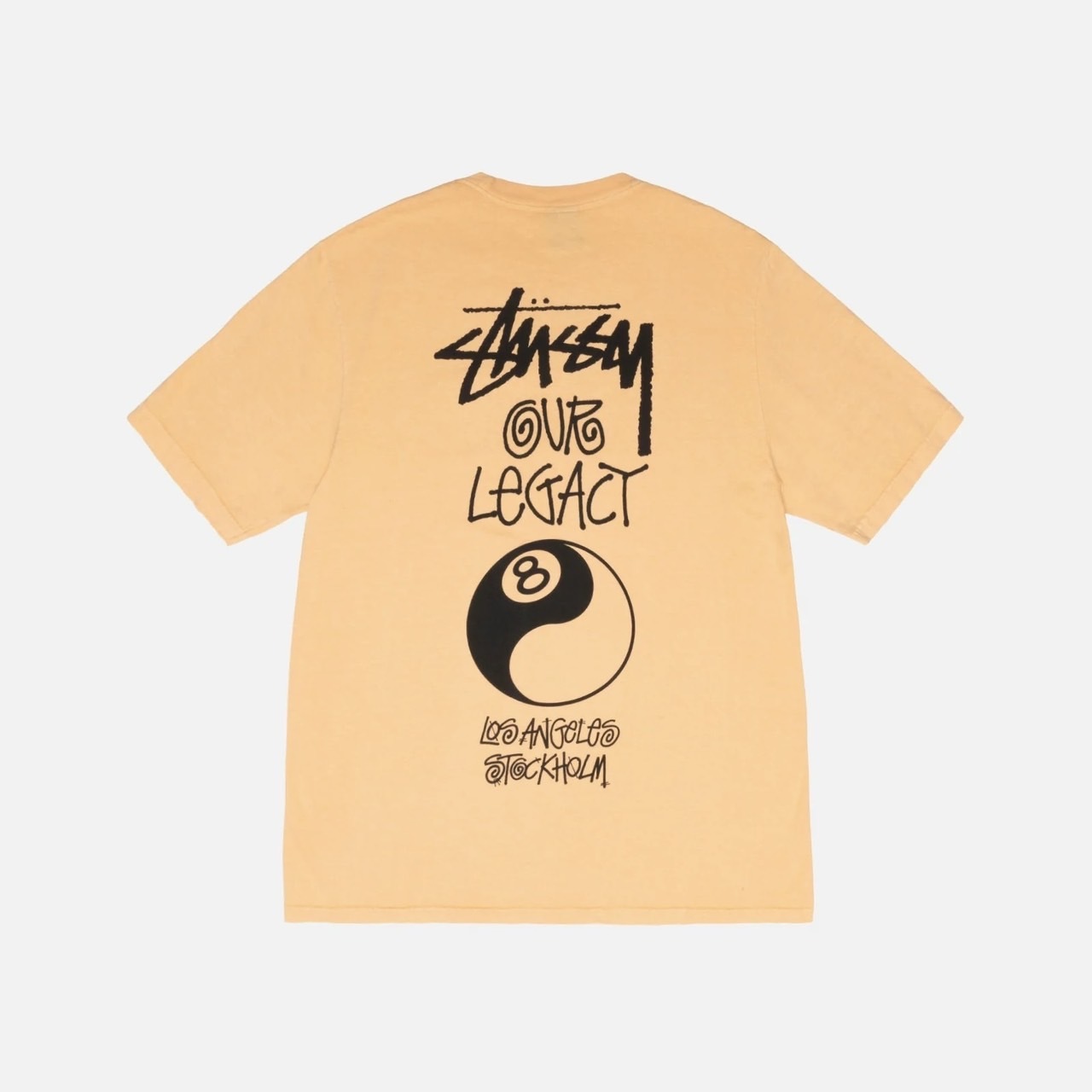 STUSSY OUR LEGACY WORK SHOP 8 BALL YIN YANG TEE PIGMENT DYED 聯名 太極 八號球 短袖